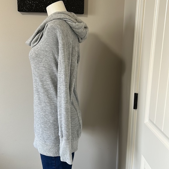 Michael Stars Convertible Top Heather Grey Long sleeve shirt off the shoulder L - Picture 7 of 11